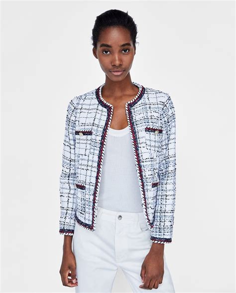 magasin zara veste style chanel|blazers femme zara.